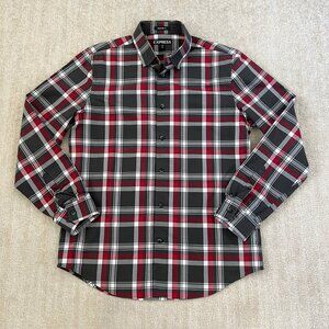 Express Plaid Cotton Modern Fit Long Sleeve Button Up Shirt M 15-15.5